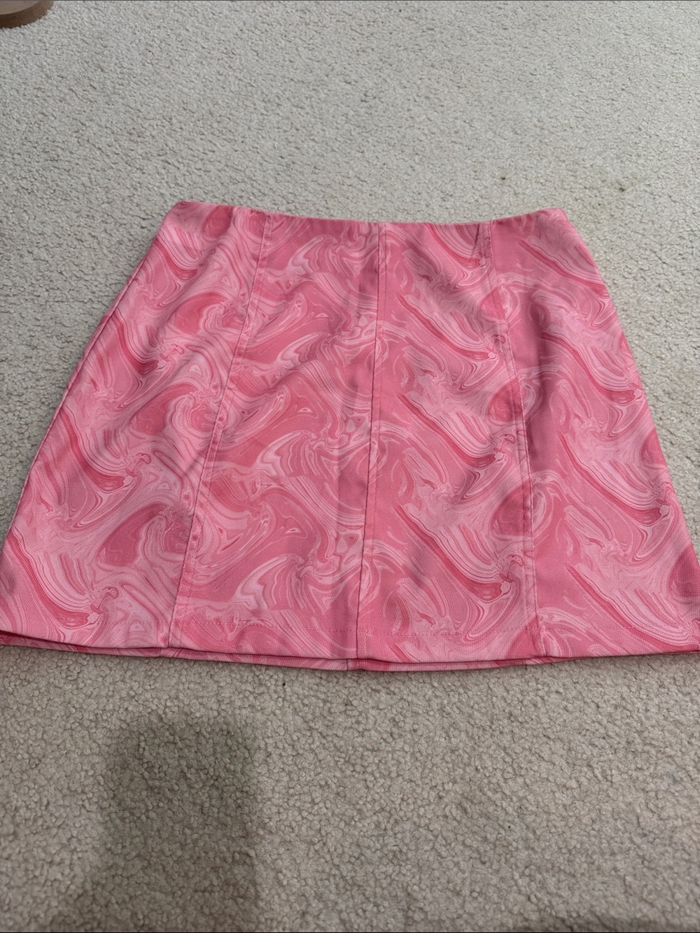 Altar'd State Pink Marble-Print Mini Skirt